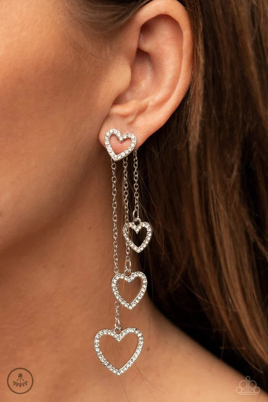 Falling In Love White Paparazzi Earrings