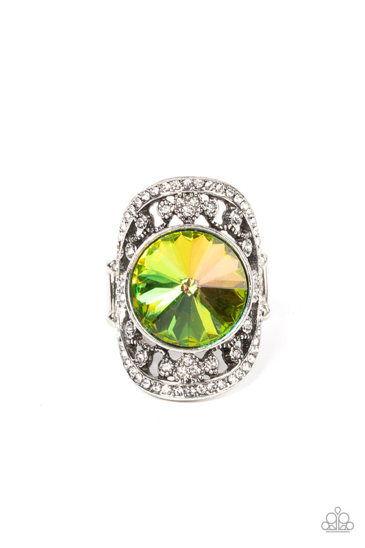 Galactic Garden - Green Paparazzi Ring
