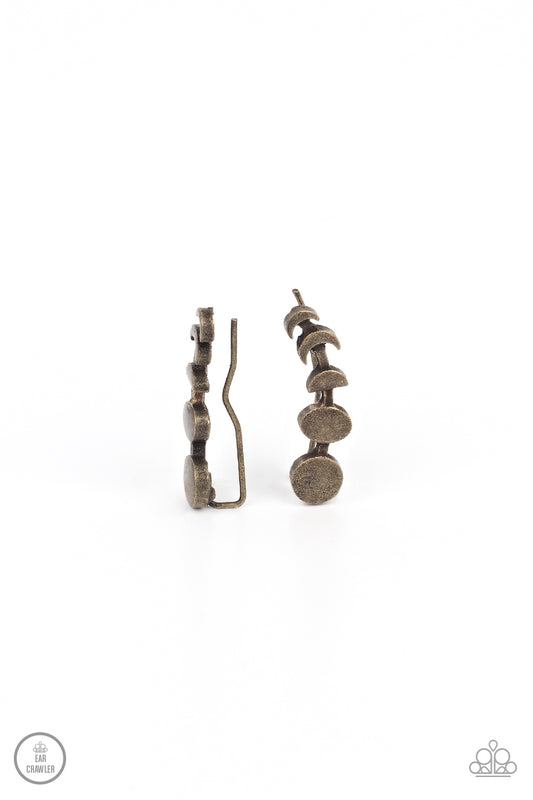 Its Just a Phase - Brass Paparazzi Ear Crawler Earrings