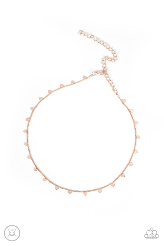 Cupids Cutest Valentine - Rose Gold Paparazzi Choker Necklace
