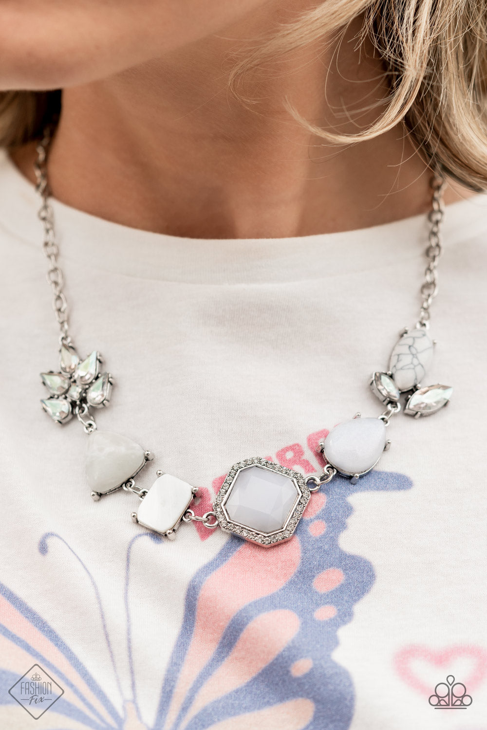 Eco Enchantment - White Paparazzi Fashion Fix Necklace