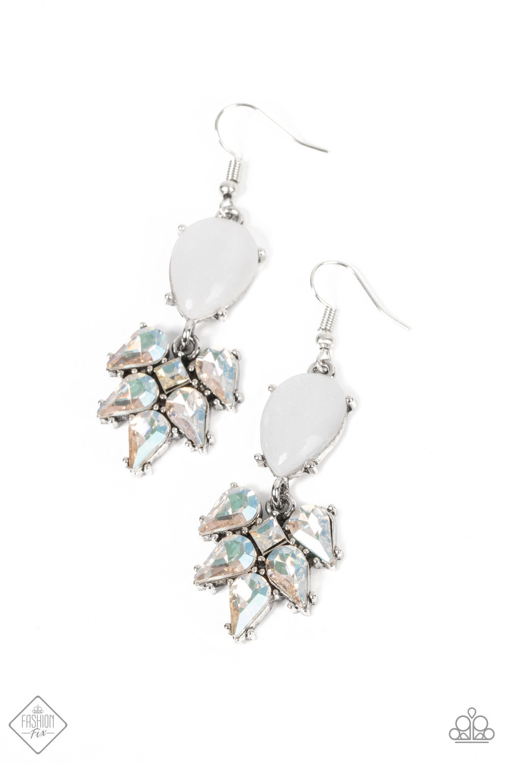 Ethereal Effervescence - White Paparazzi Fashion Fix Earrings