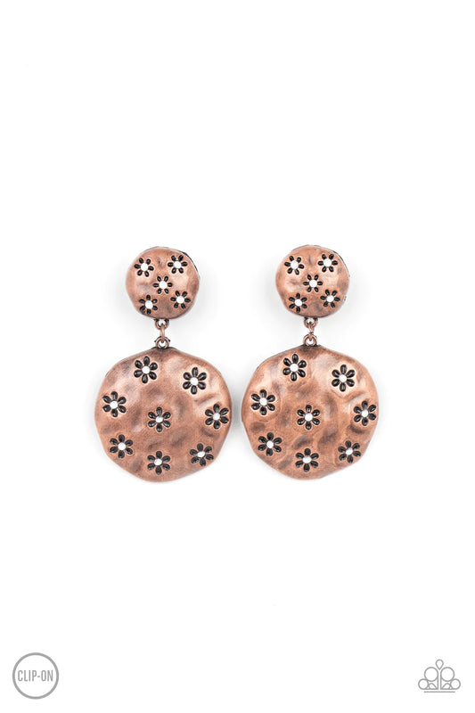Industrial Fairytale Copper Paparazzi Earrings (Clip On)