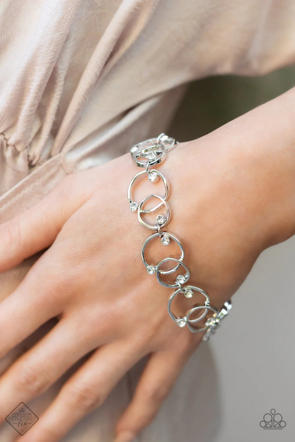 The Universe Revolves Around Me White Paparazzi Fashion Fix Bracelet