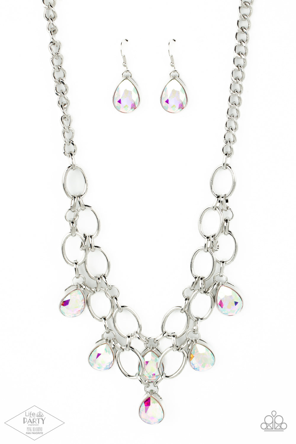 Show-Stopping Shimmer - Multi Paparazzi Life of the Party Pink Diamond Favorite Necklace