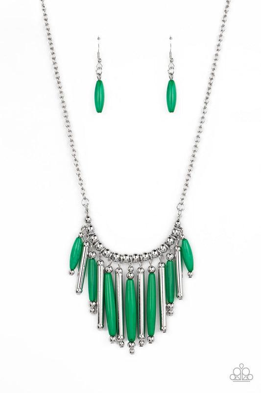 Bohemian Breeze - Green Paparazzi Necklace