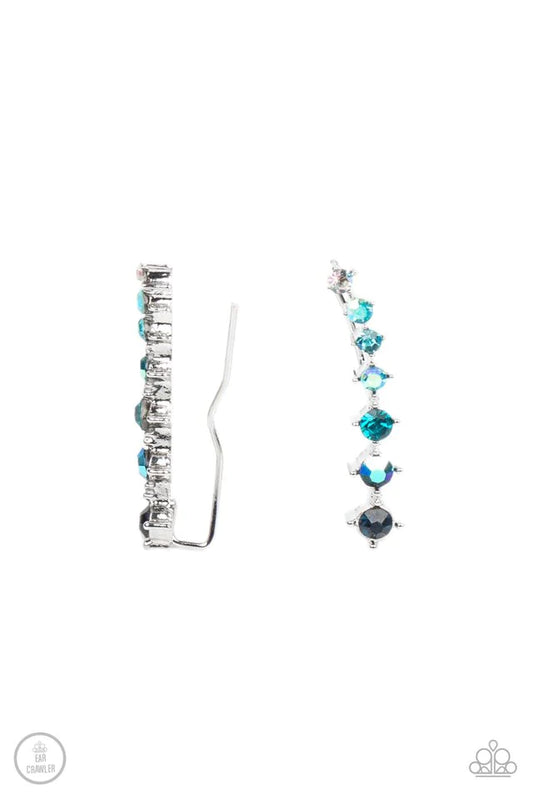 STARLIGHT Show - Blue Paparazzi Post Crawler Earring