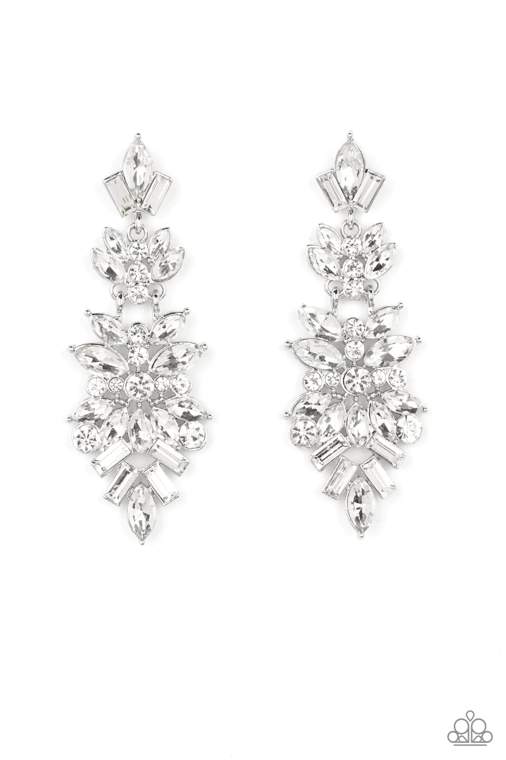 Frozen Fairytale White Paparazzi Earrings (Life Of The Party)