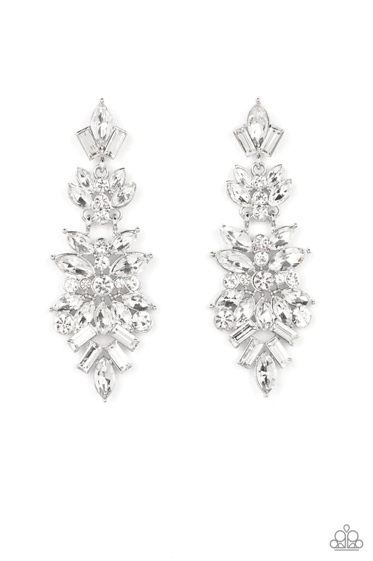 Frozen Fairytale White Paparazzi Earrings (Life Of The Party)