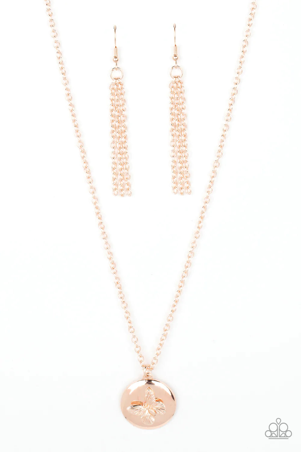 Monarch Meadow Rose Gold Paparazzi Necklace