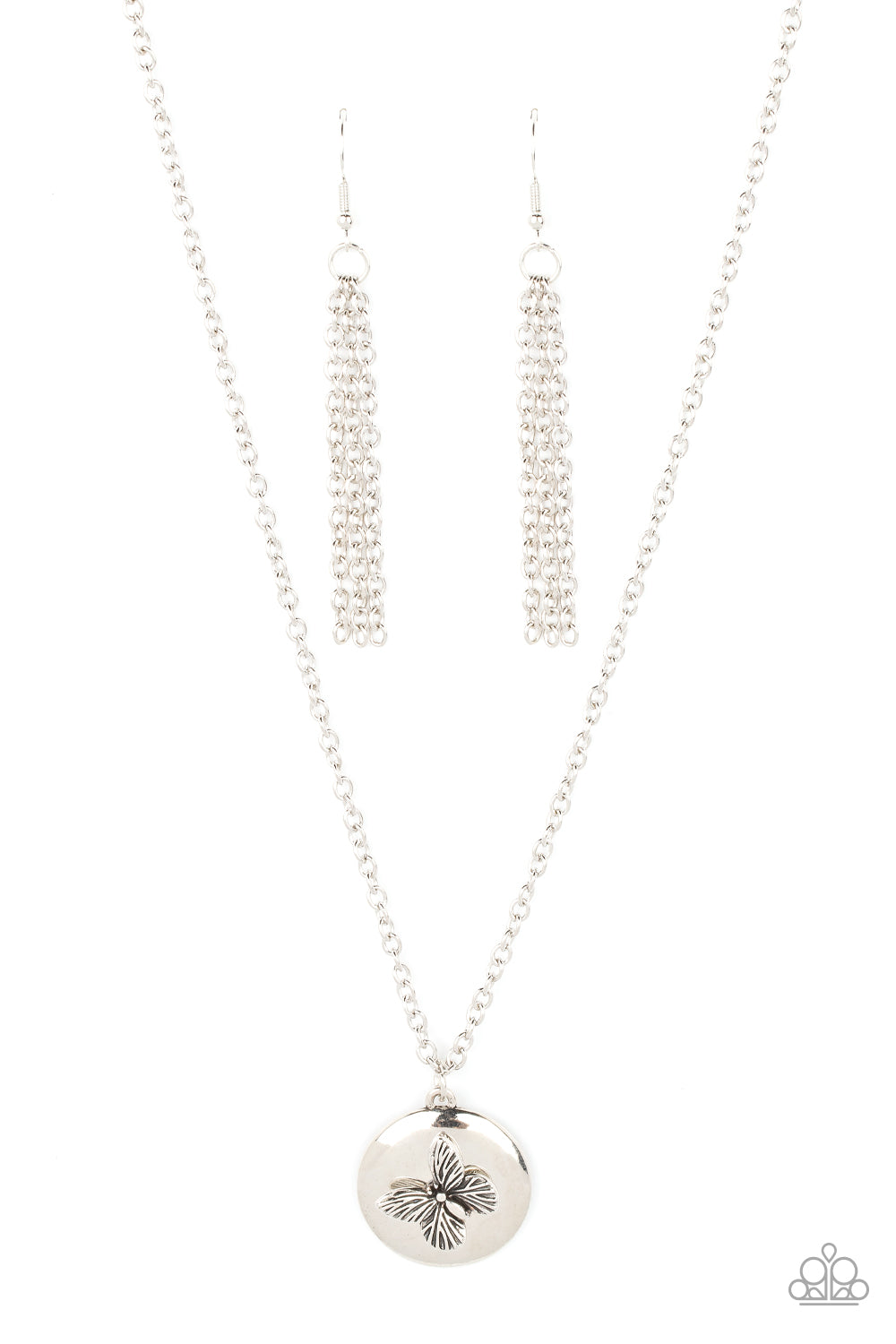 Monarch Meadow - Silver Paparazzi Necklace