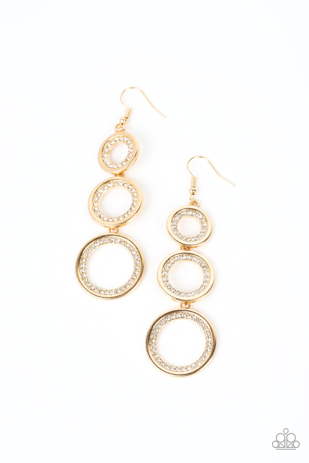 Shimmering in Circles - Gold Earrings