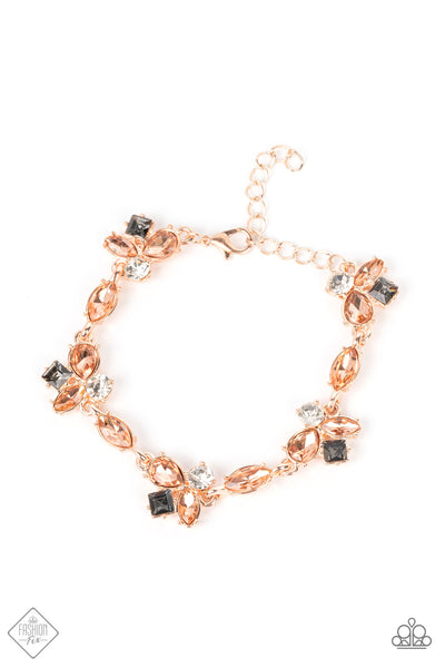 Colorful Captivation - Rose Gold Paparazzi Fashion Fix Bracelet