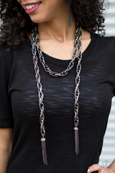 SCARFed for Attention - Gunmetal Paparazzi Necklace