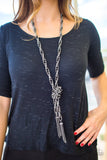 SCARFed for Attention - Gunmetal Paparazzi Necklace