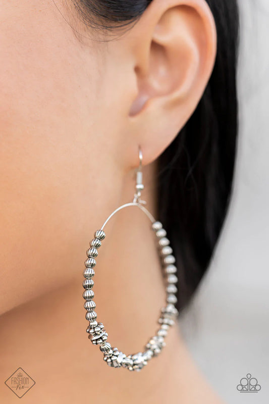 Simply Synchrony Silver Paparazzi Exclusive Fashion Fix Earrings