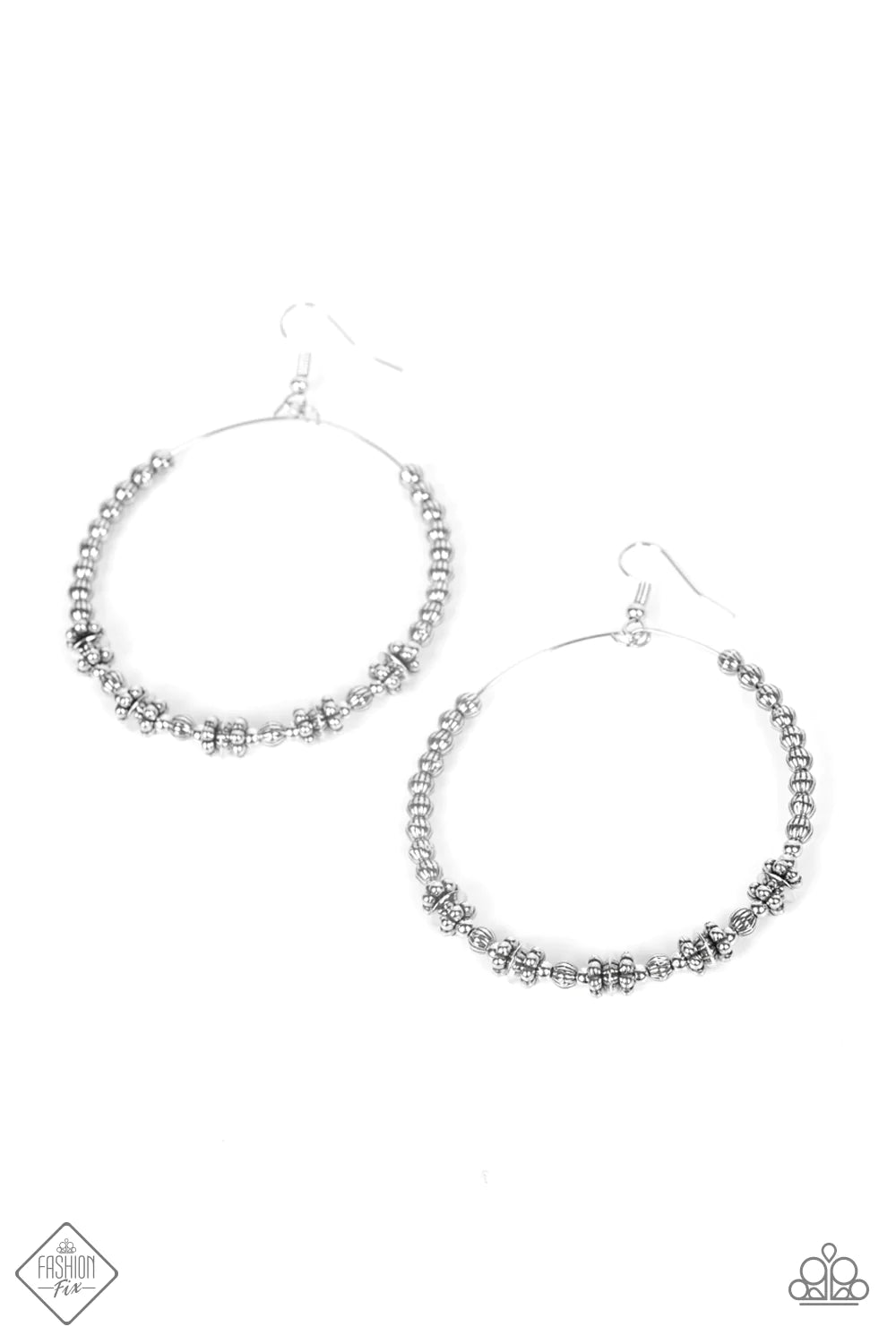 Simply Synchrony Silver Paparazzi Exclusive Fashion Fix Earrings