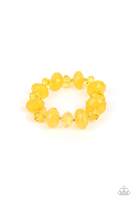 Keep GLOWING Forward - Yellow Paparazzi Bracelet