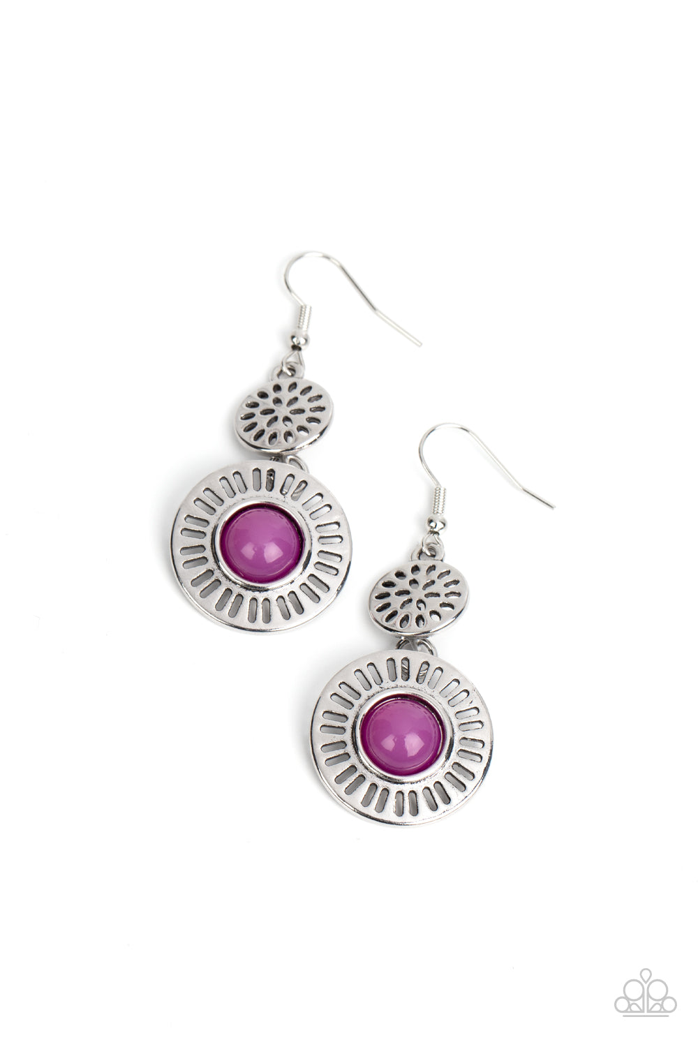 Ocean Orchard - Purple Paparazzi Earrings