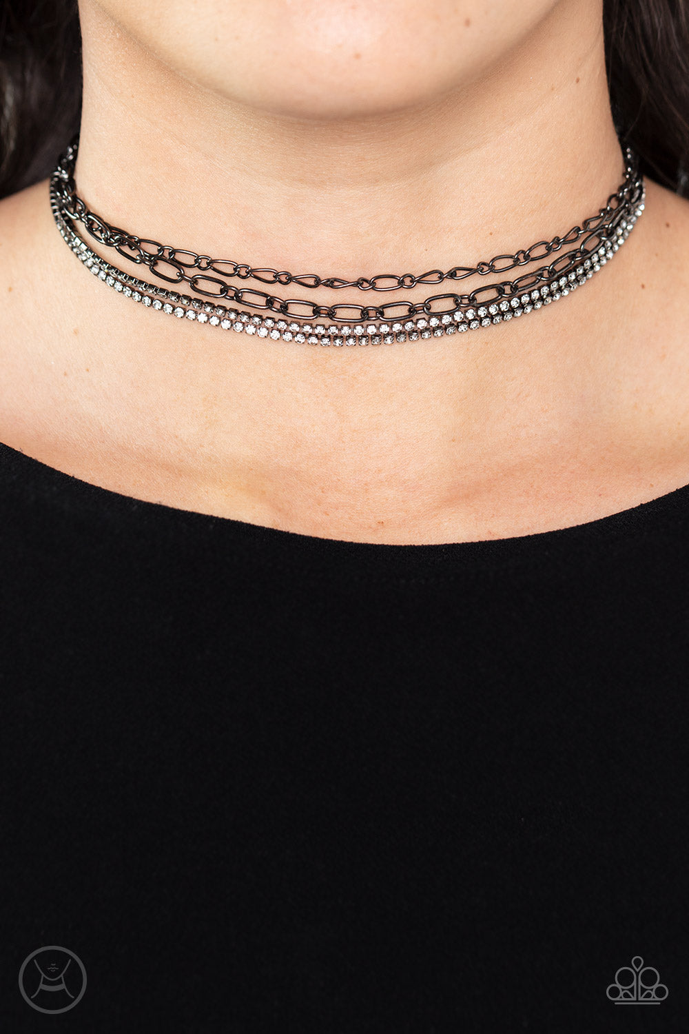 Glitter and Gossip - Black Paparazzi Choker Necklace