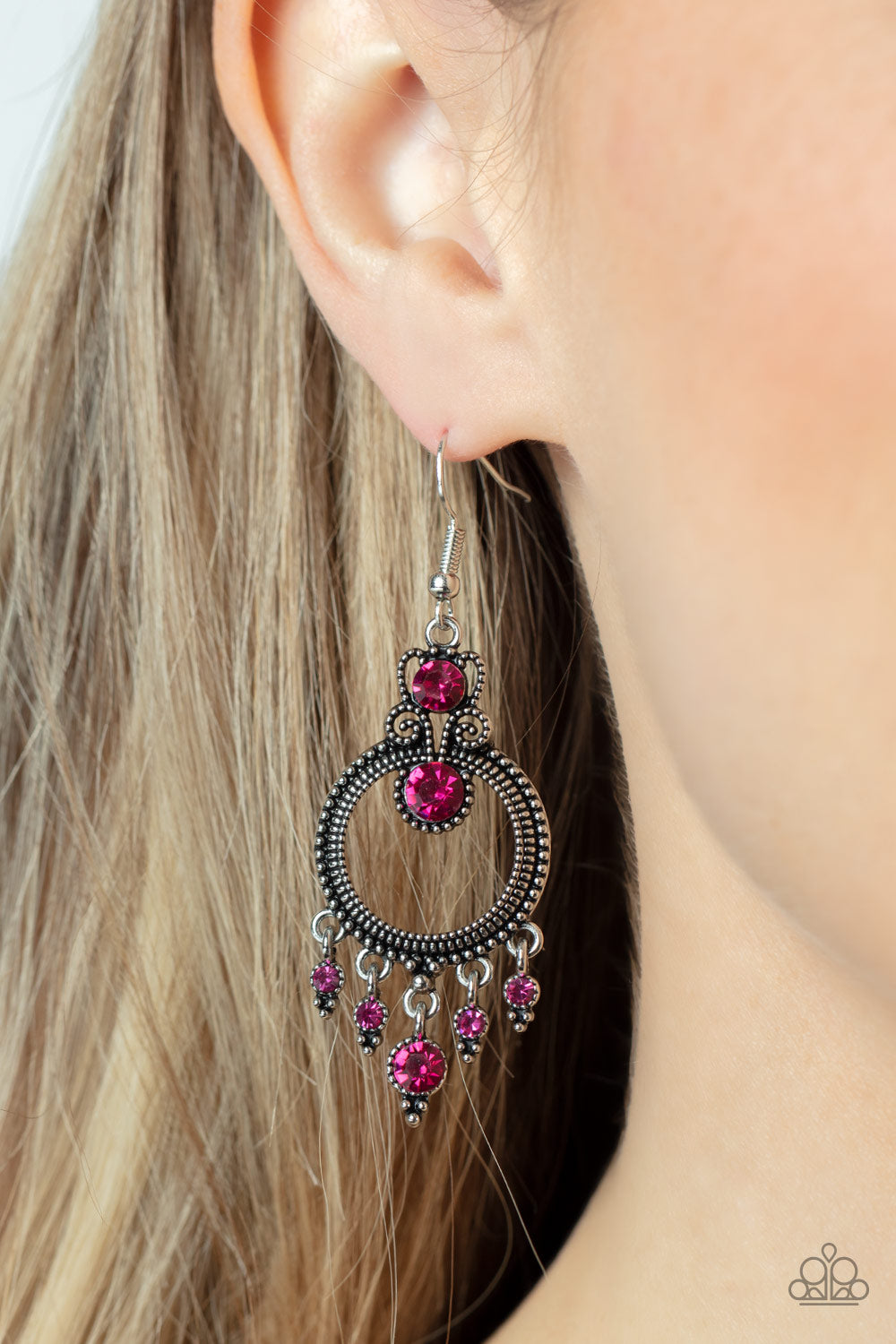 Palace Politics - Pink Paparazzi Earrings
