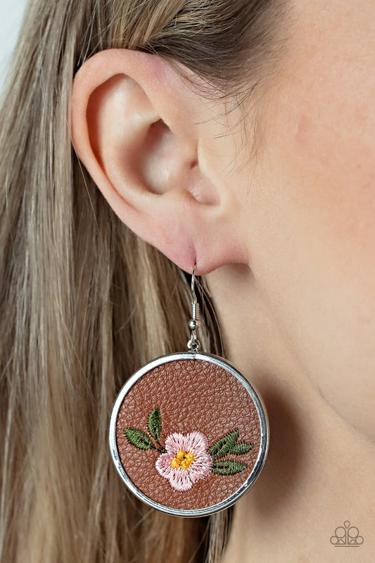 Prairie Patchwork Pink Paparazzi Earrings