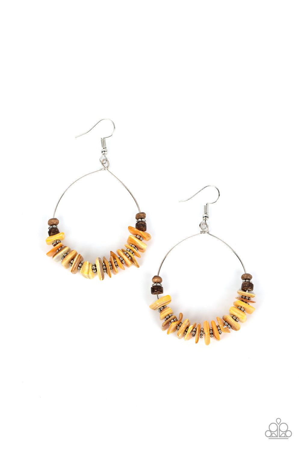Hawaiian Kiss - Yellow Paparazzi Earrings