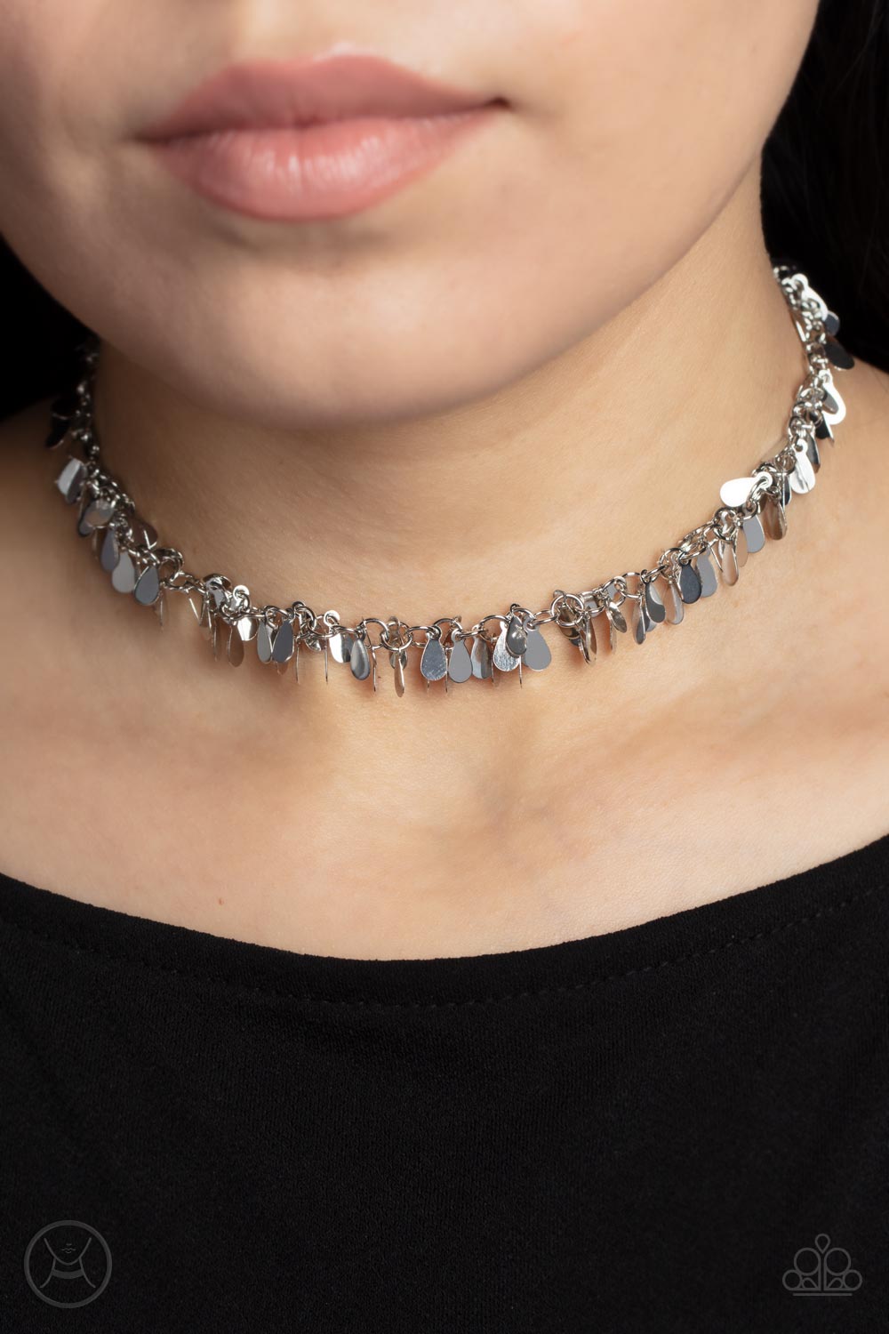 Surreal Shimmer - Silver Paparazzi Choker Necklace