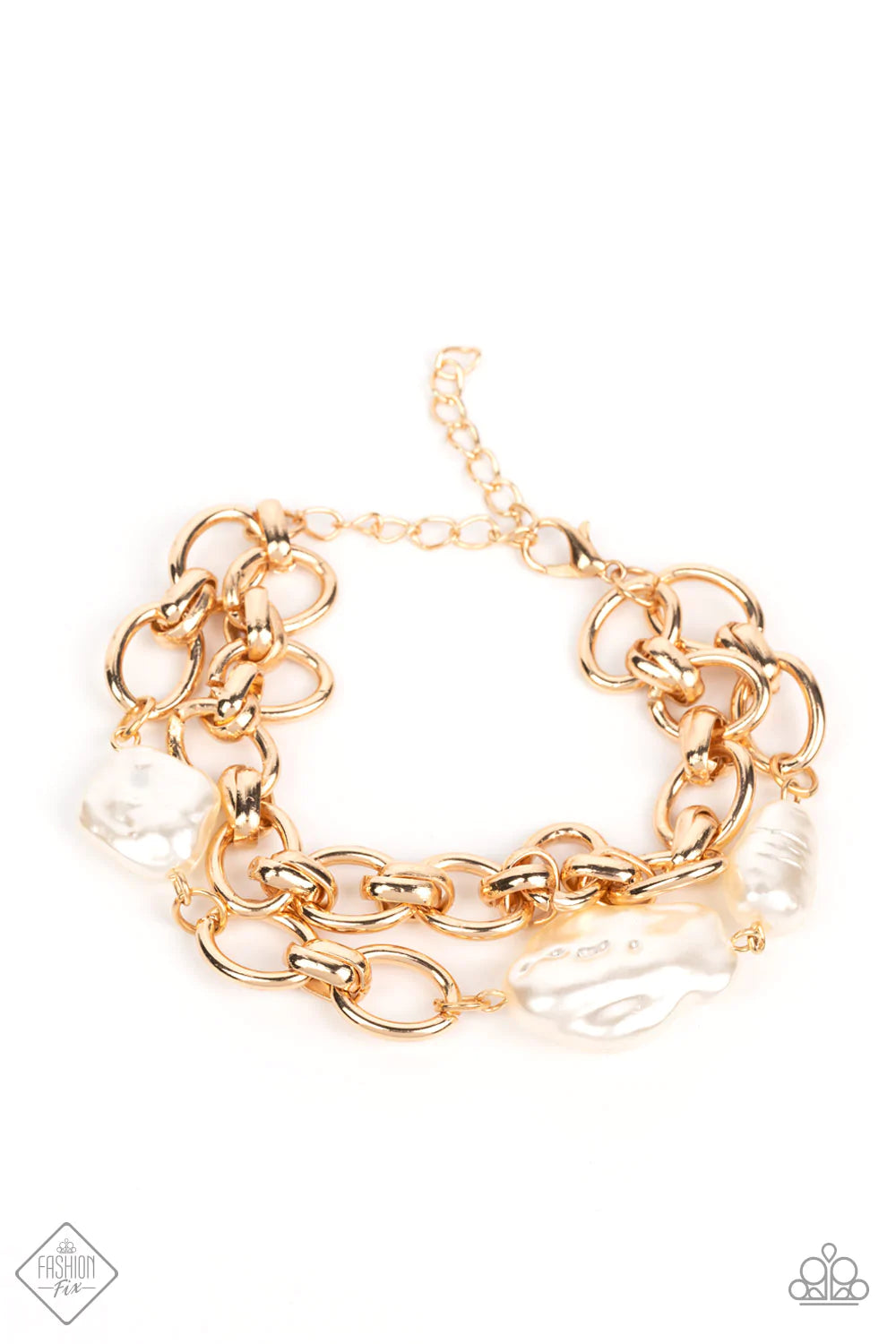 Seaside Sojourn Gold Paparazzi Exclusive Fashion Fix Bracelet