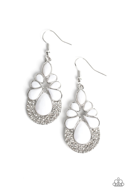Beachfront Formal - White Paparazzi Earrings