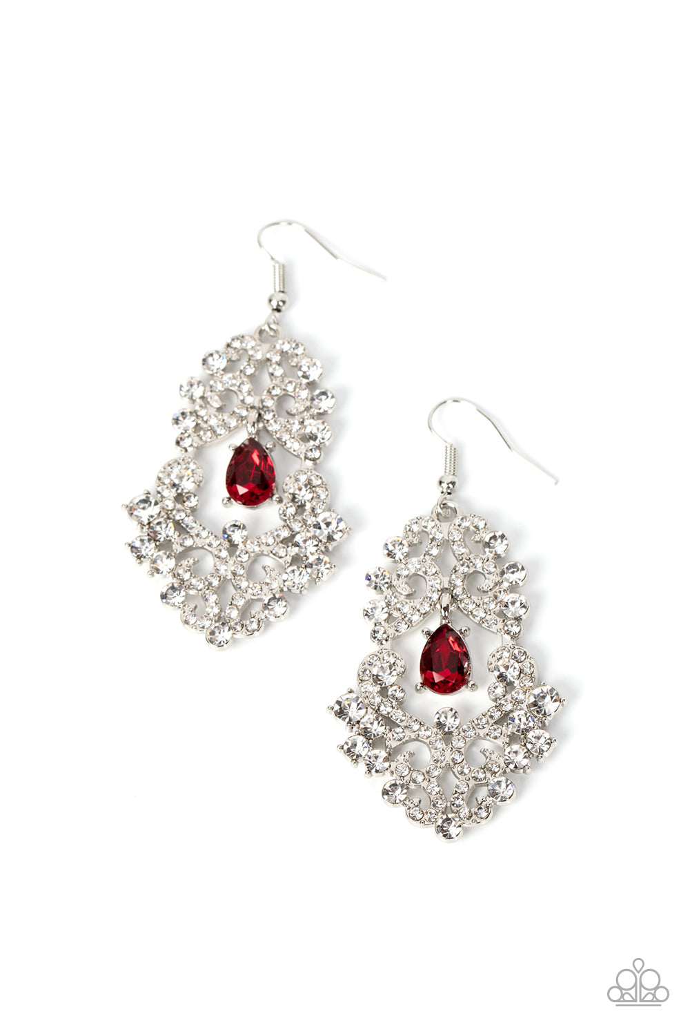 Sociable Sparkle - Red Earrings