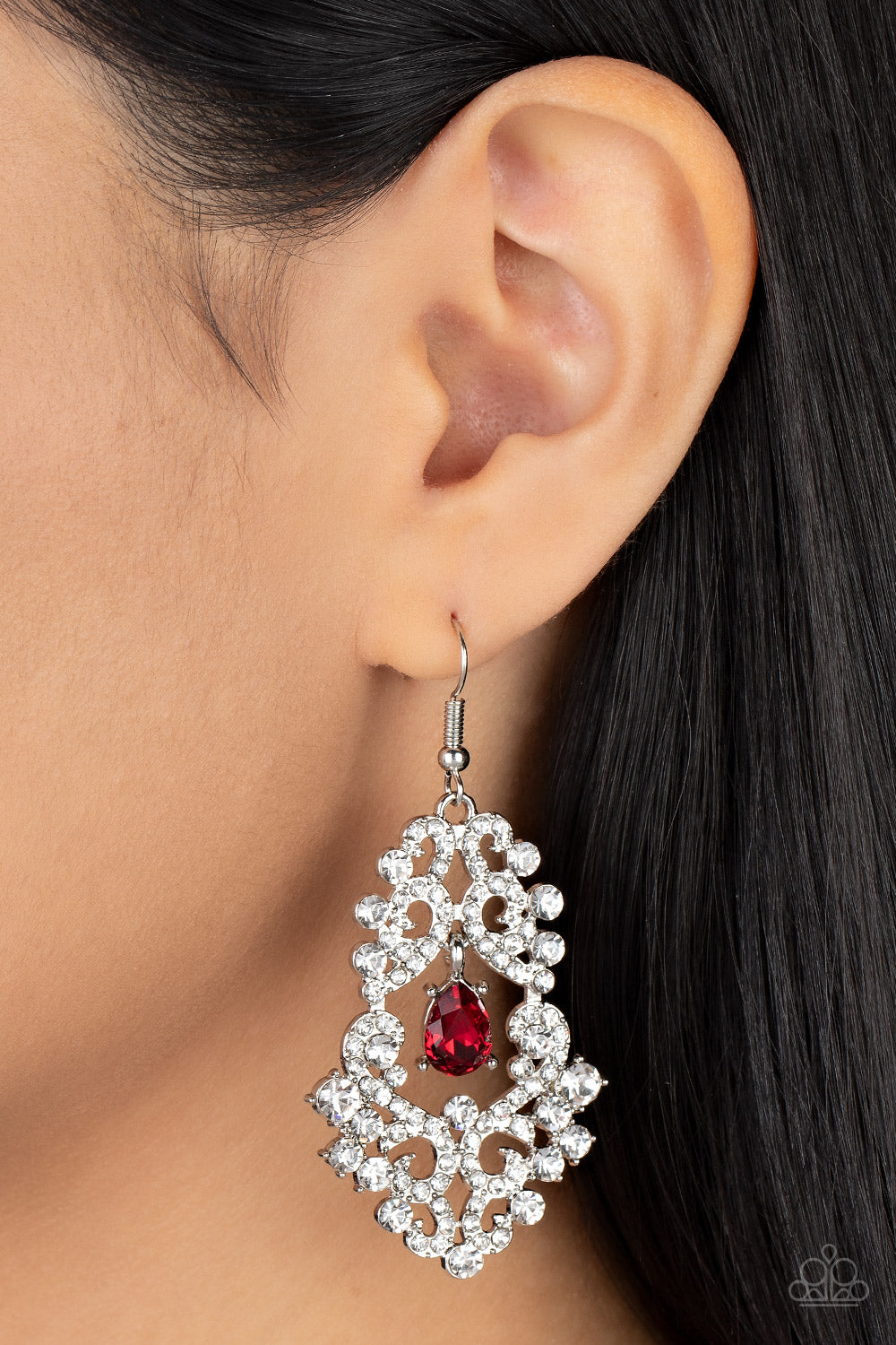 Sociable Sparkle - Red Earrings