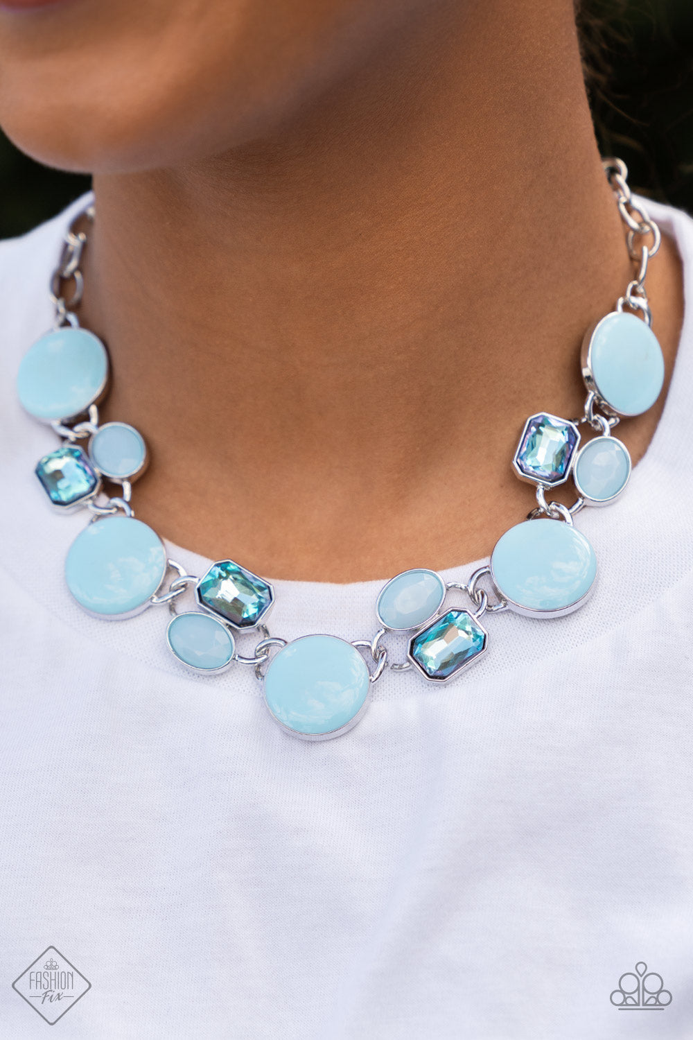 Dreaming in MULTICOLOR - Blue Paparazzi Necklace