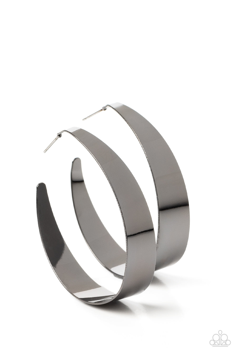 Flat Out Fashionable - Black Paparazzi Hoop Earrings