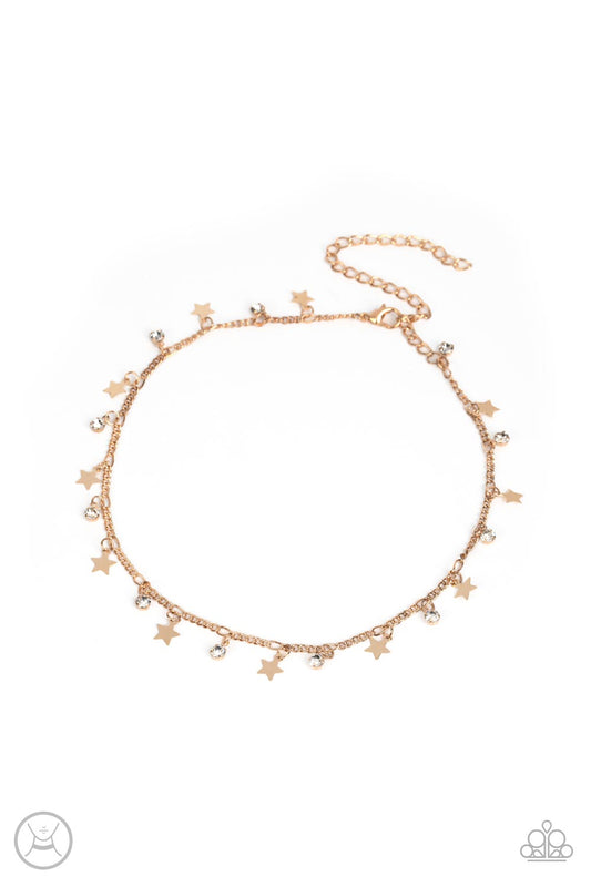 Little Lady Liberty - Gold Paparazzi Choker Necklace