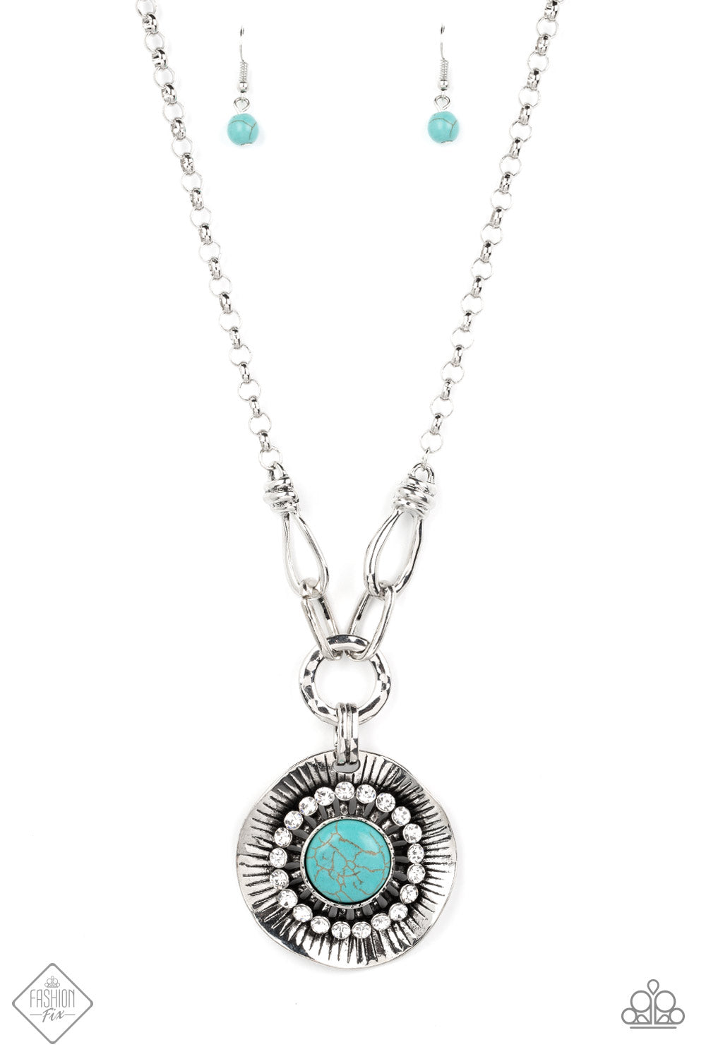 Badlands Treasure Hunt Blue Paparazzi Fashion Fix Necklace