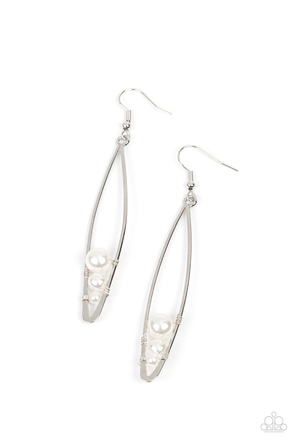 Atlantic Allure - White Paparazzi Earrings