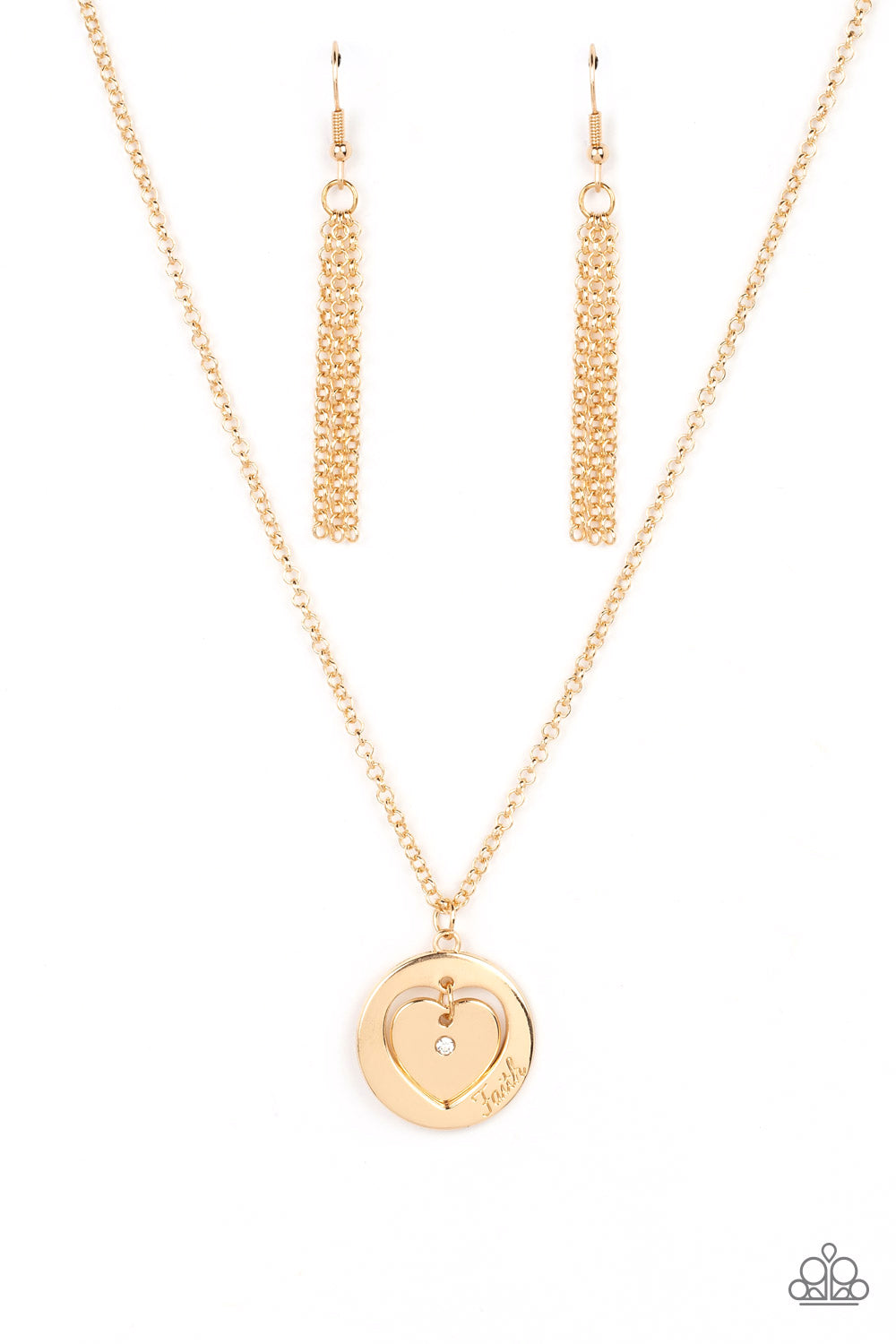 Heart Full of Faith Gold Paparazzi Necklace