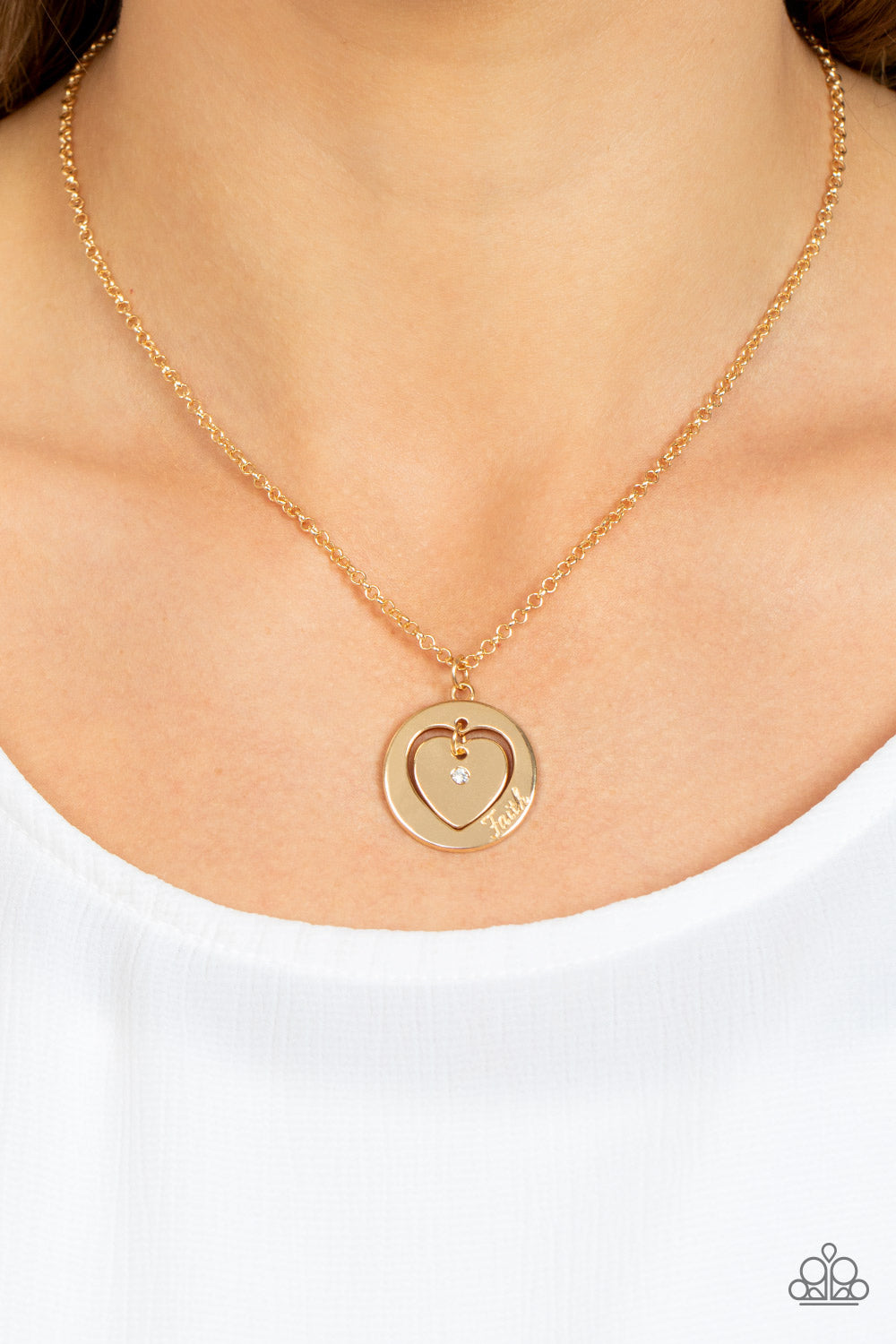 Heart Full of Faith Gold Paparazzi Necklace