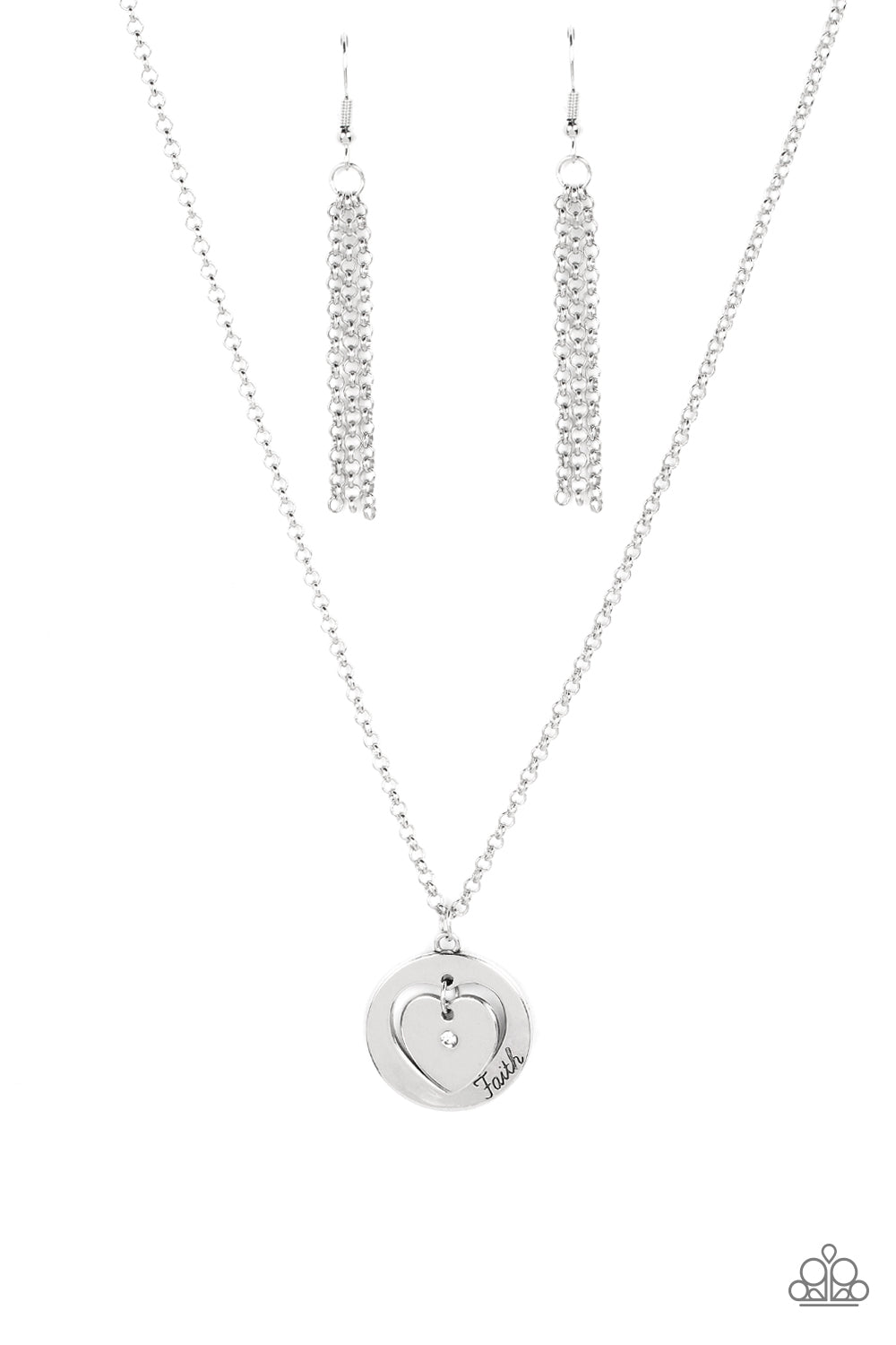 Heart Full of Faith - White Paparazzi Necklace