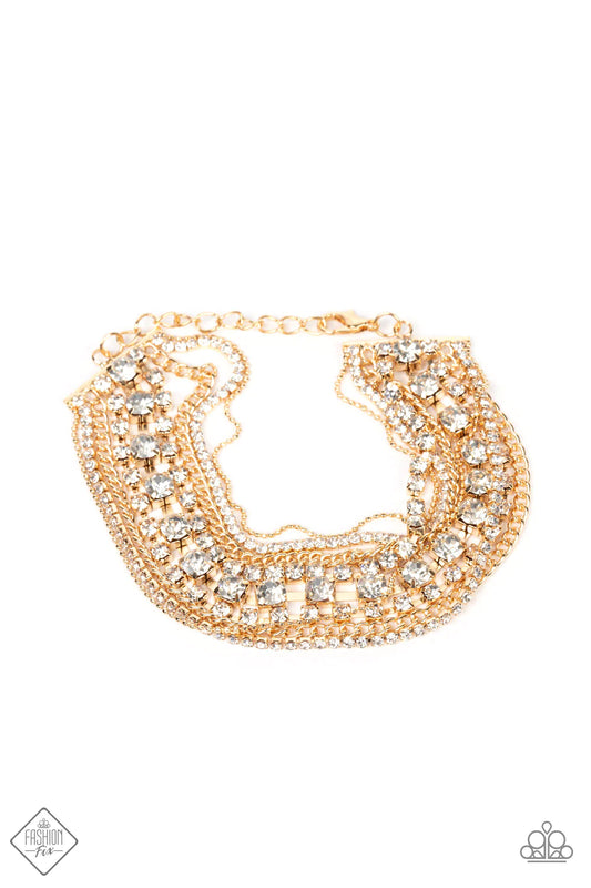 Interstellar Interlude Gold Paparazzi Bracelet (Exclusive Fashion Fix)