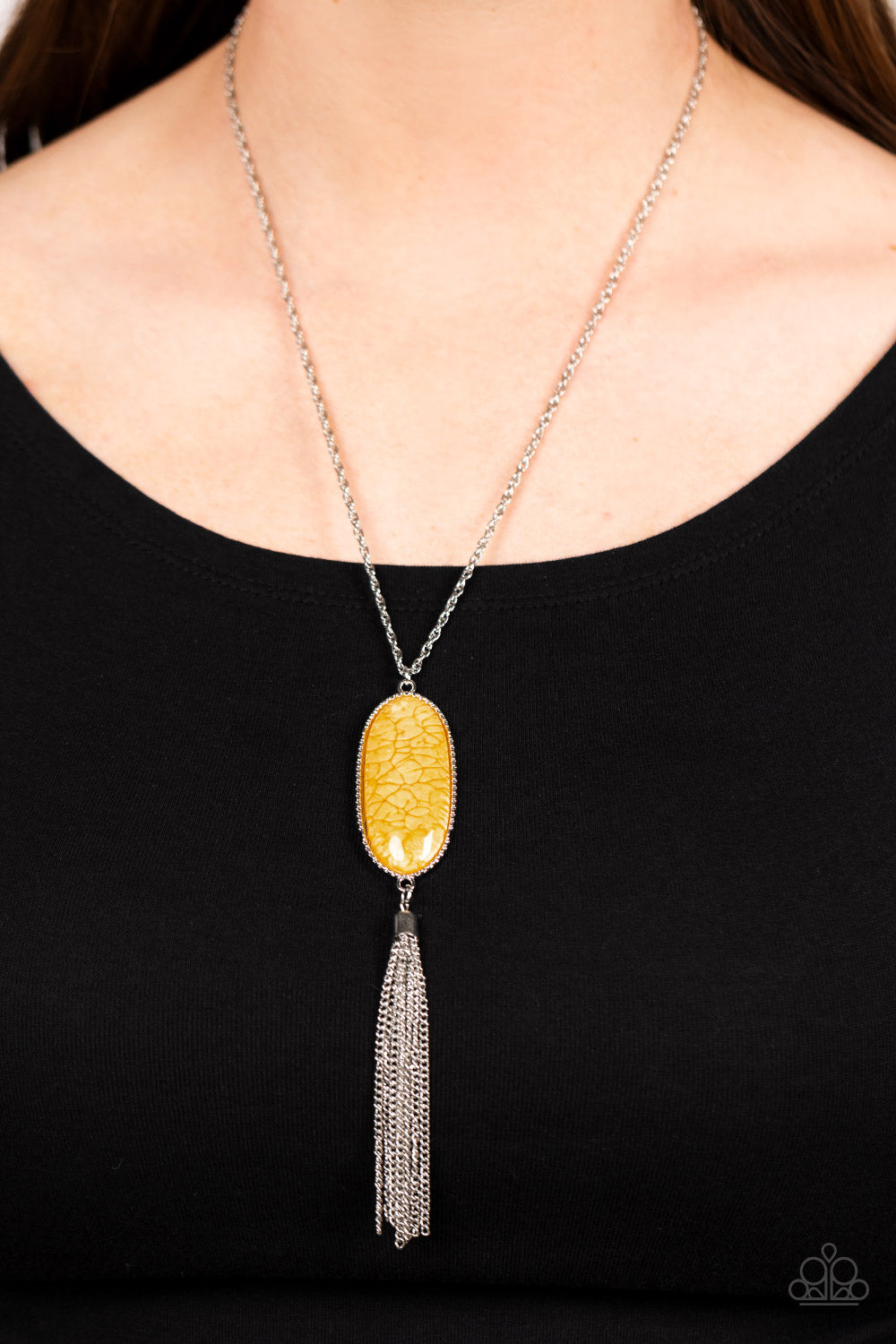 Southern Stroll - Yellow Paparazzi Necklace