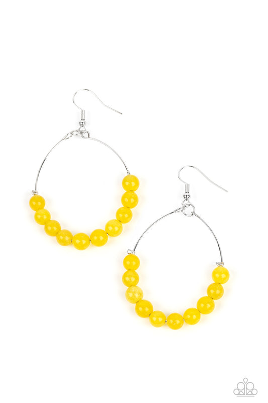 Catch a Breeze - Yellow Paparazzi Earrings