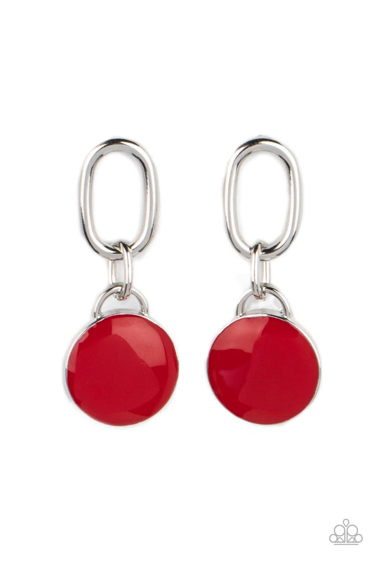 Drop a TINT - Red Paparazzi Earrings