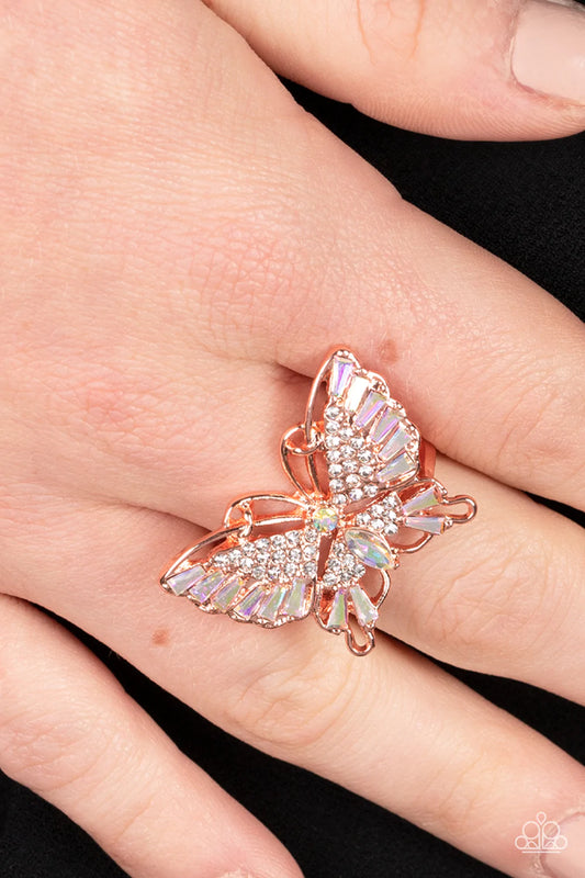Fearless Flutter Copper Paparazzi Ring