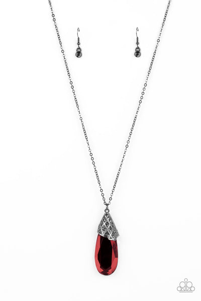 Dibs on the Dazzle - Red Paparazzi Necklace