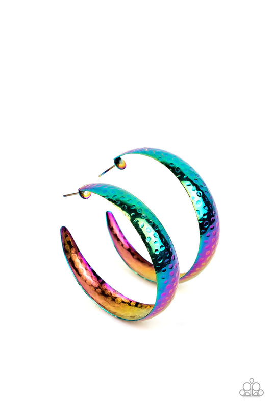 Futuristic Flavor Multi Paparazzi Life of the Party Hoop Earrings