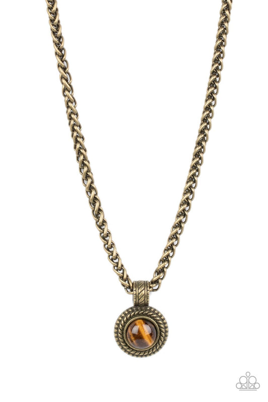 Pendant Dreams - Brass Paparazzi Urban Necklace