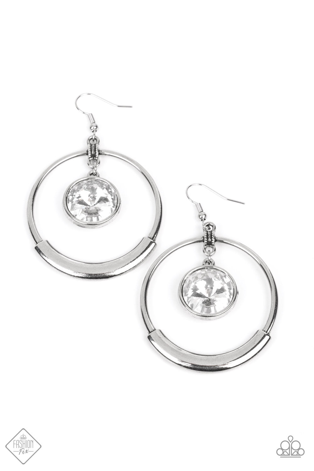 Urban Echo White Paparazzi Fashion Fix Earrings