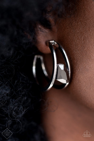 Unrefined Reverie Silver Paparazzi Fashion Fix Hoop Earrings